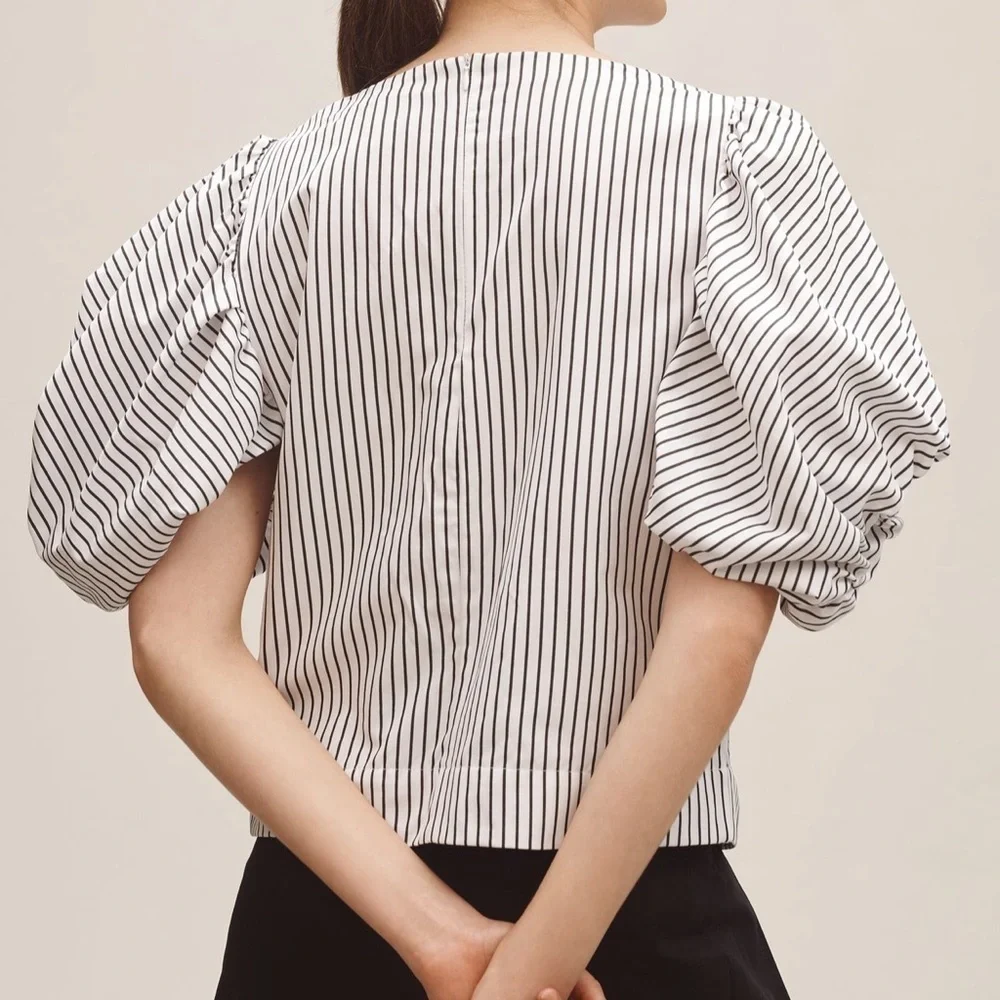 NWT! Anthropologie Maeve Puff-Sleeve Boatneck Top 🦕